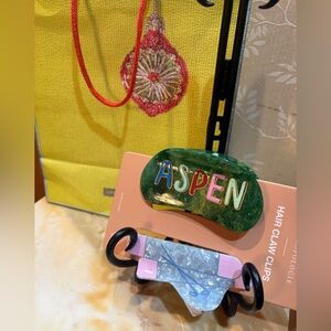 Anthropologie Fraiser Sterling Set of 2 Aspen and Ski Acrylic Hair Claws